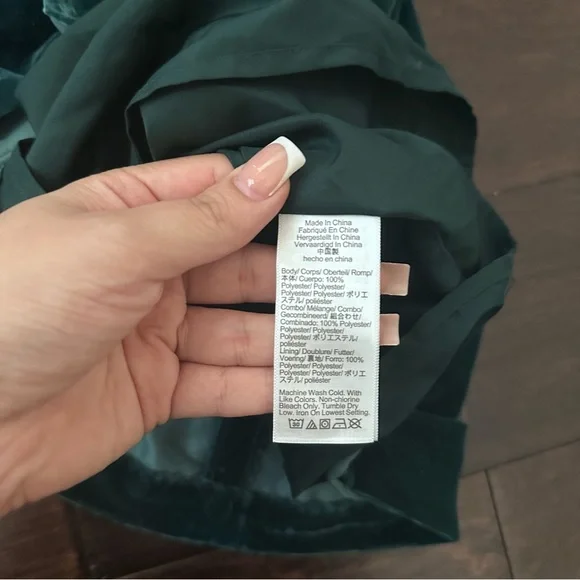 Nwt j crew velvet‎ green sheer sleeves long sleeve dress - Picture 12 of 13